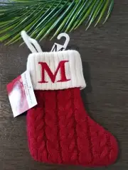 St. Nicholas Square Christmas Monogram Stocking 8” Mini NEW Letter M