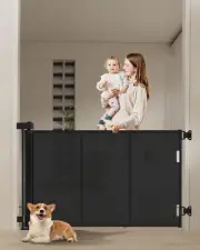 Retractable Baby Gate Retractable Driveway Gate 34" High Extends to 71" Wide ...