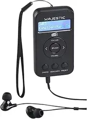 Majestic RT 196 DAB - Portable DAB/DAB+/FM Radio with LCD Display, Rechargeable Battery, Headphone Output Included, Carry Strap, Black