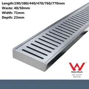 190-770mm Silver Strip Floor Shower Grate Linear Waste Drain Bathroom LAUXES