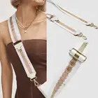 MIMCO Sparkle Wide Webbing Strap For Bags Handbags Clutch White/Natural