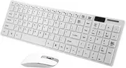 jojofuny Wireless Keyboard Mouse Pair 2.4g Ultra-Thin White for Computer Laptop Tablet