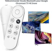 Google Chromecast 4K TV with Bluetooth Voice Remote - Snow White | Netflix & YouTube Buttons Included