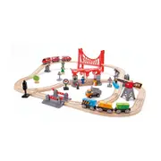 Hape Busy City Rail Train Set Vehicle Pretend Play Kids/Toddler Activity Toy 3+