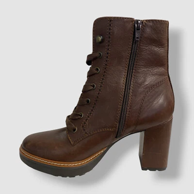 Naturalizer Women's Brown Callie Vintage Leather Heeled Booties Shoe Size 7.5M