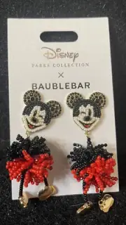 Disney Baublebar Beaded Mickey Earrings New In Hand