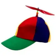 Helicopter Windmill Propeller Hat Cap Clown Jester Party Novelty Funny Costume