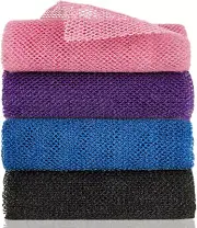 African Exfoliating Net, 4 Pieces African Net Sponge, Nylon African Bath Sponge