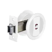 Zanda 50mm White Round Cavity Sliding Privacy Set