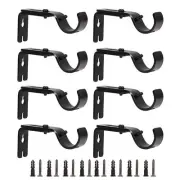 Paquete de 8 soportes ajustables para barra de cortina individual de 1 pulgada