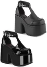 Pleaser Demonia CAMEL-103 5" Chunky Heel, 3" Platform Eyelet T-Strap Sandal
