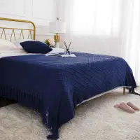 在飛比找松果購物優惠-北歐簡約風 純色菱格紋 毛線毯床尾毯 客廳沙發毯蓋毯 (8.