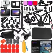 Husiway Accessories Kit for Gopro Hero 12 11 10 9 Black Waterproof Silicone Case