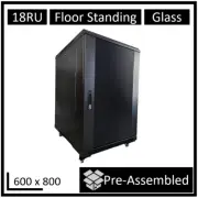 LDR Assembled 18U Server Rack Cabinet (600mm x 800mm) Glass Door,