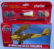 New, sealed Airfix De Havilland Starter Set DH82a Tiger Moth 1:72 w/paint set