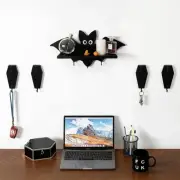 Key Hangers Coffin Key Holder Decorative Rustic Black Wooden Hooks for Home