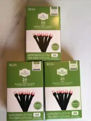 3 Boxes holiday time Red micro LED lights battery power 20 Lights & 7.25 Ft Each