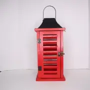 Hobby Lobby red lantern wood and metal new