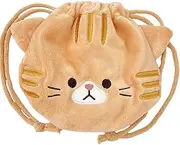 Stream WG244-D Stream Market Drawstring Bag, Fashionable, Small, Drawstring Bag, Small Bag, Small Pouch, Small Pouch, Mini Pouch, Cute, Plush, Cat, Tea Tiger
