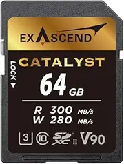Catalyst SD Card 64GB, UHS-II / V90 / U3 / Class 10, Read:300 MB/s, Write:280 MB/s