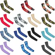Arm Sleeves for Kids, Sun Protection Sleeves, 14Pairs Thin Sun Protection Sleeves Breathable Basketball Arm Sleeve Cooling Compression Kids Arm Sleeves for Boys & Girls Outdoor Sports