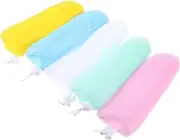 Happyyami 5Pcs Soap Maker Scrubbing Net Handmade Soap Storage for Quick Drying Exfoliating White Red Yellow Green Blue for Foaming and Bath Use