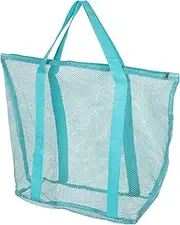 [VINTORKY] Heavy Duty Mesh Tote Bag Extra Large Capacity Beach Bag with Zipper for Shopping and Travel Transparent Design for Easy Item Visibility