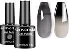 Senvenski Black Jelly Gel Polish, Color Changing Gel Nail Polish Black White Gre