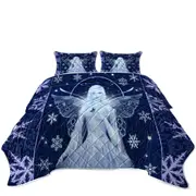 Fantasy Art Snowflakes and Stunning Snow Fairy Coverlet