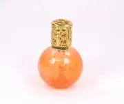 Big Fragrance Diffuser Lamp Orange Glass Gold Lids New With Wick
