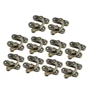 Right Latch Hook Antique Wood Box Hasp Catch Decor 10 Pcs Bronze Tone