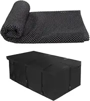 Rooftop Luggage Carrier Black Storage Cube Bag Travel Fit for SUV Van Cars.(600D with Mat4)