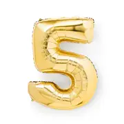 Gold Look Giant Number 5 Foil Balloon
