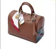 Kpop V Design Mute Boston Bag Large Capacity Tote Leather Travel Shoulder Bag with Silk Scarf Dust Bag for Fans Gifts Boston Bag