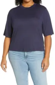 Vince Relaxed Fit Short Sleeve Modal Tee T-Shirt Plus XXL 2XL Lazuli Blue Shirt