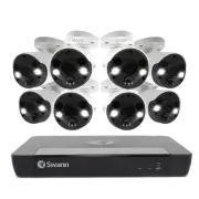 Swann 8 Camera 16 CH 6K 12MP HD PRO NVR Security System, Sensors & Spotlights