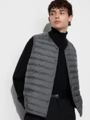 UNIQLO Pufftech Compact Vest Warm Padded Packable Dark Gray S(US XS) NEW F/S