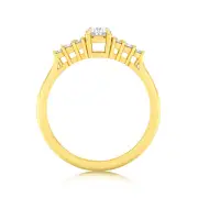 Luminesce Lab Grown 9ct Yellow Gold 0.65 Carat Diamond Solitaire Fancy Ring, M