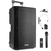 Vonyx VSA700-BP 15" Portable PA Speaker with Wireless Mics