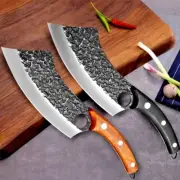 Cleaver Knife Kitchen Chef Butcher Slicing Chop Forged 5Cr15 Steel Wood Handle S