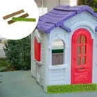 3Pcs Doll House Bush Terrarium Figurine Miniature Picket Fence