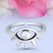 9mm Eye Band 925 Sterling Silver Toe Ring Thin Adjustable Toe Ring