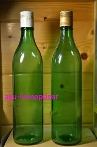 在飛比找Yahoo!奇摩拍賣優惠-@600cc綠色長鑼口瓶@ 玻璃小店 一箱12支玻璃瓶 空瓶