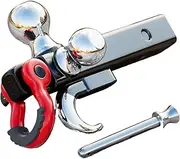 Trailer Hitch Tri-Ball Mount With Hook&Pin&Rotatable Tow Shackle,Fits 2-in Receiver With 1-7/8-in,2-in,2-5/16-in(B-Classic With Lock)