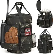 [SunForMorning] Baseball Bucket Bag Baseball Coaching Accessories Organizer Softball Bucket Bag with Anti-Slip Bottom & Multiple Pockets for Bat, Gloves, Scoreboards
