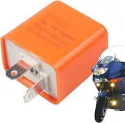 Electronic LED Flasher Relay - Electronic Led Flasher Relay | Motorcycle LED Turn Signal Indicator Flasher Relay, Adjustable, 12 Volt & 2 Pin, Black, Orange Strop-au