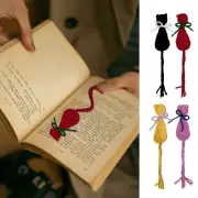 2PCS Cat Bookmark Unique Handcraft Animal Book Marker Cute Animal Crochet