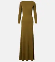 [Alex Perry] Alex Perry Draped open-back crêpe jersey gown AU 10 green