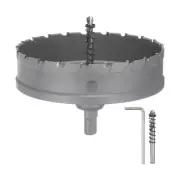 Carbide Hole Saw Set 130mm (5-1/8") Metal Cutter Kit with 2pcs Center Drill Bits