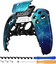 eXtremeRate Blue Nebula Touchpad Front Shell Compatible with ps5 Controller BDM-010 BDM-020 BDM-030 BDM-040 BDM-050, DIY Replacement Shell Custom Touch Pad Cover Compatible with ps5 Controller